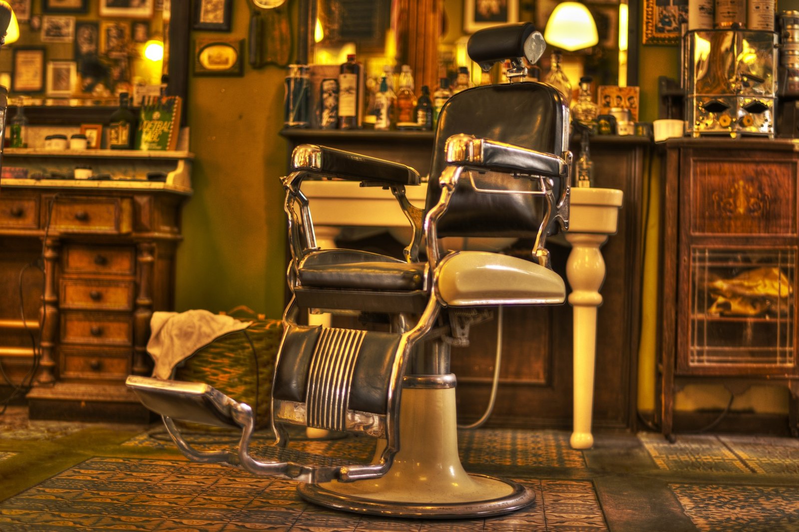 Atmospheric barbershop interior